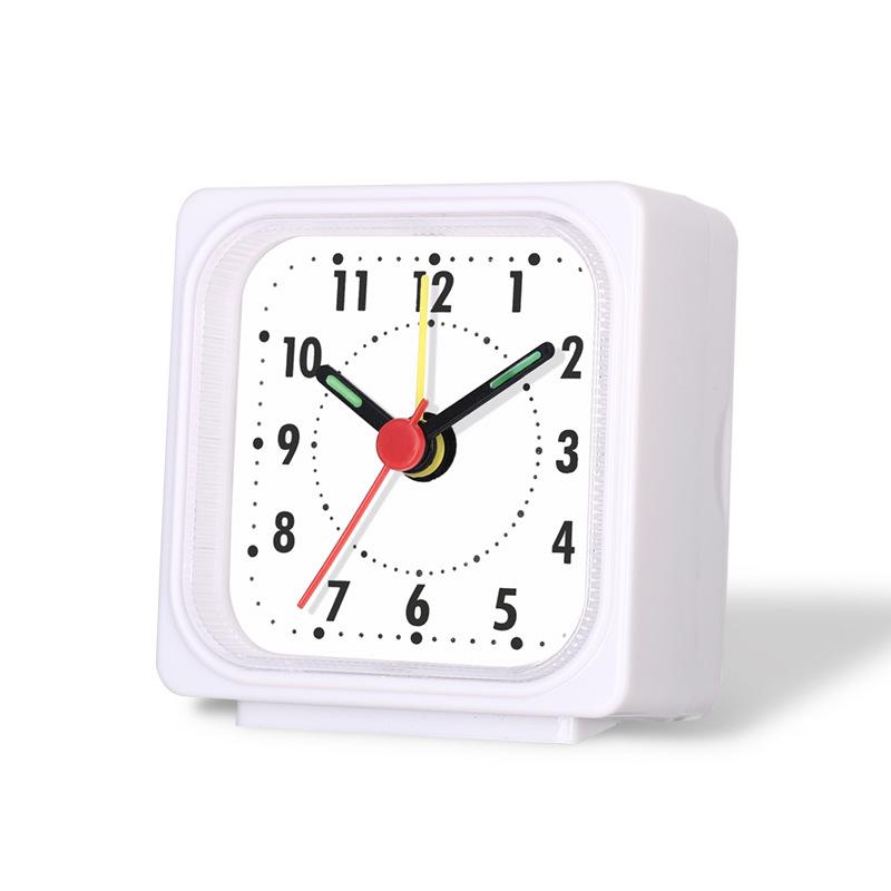 1PC Square Desk Alarm Clock Acrylic Frame Quartz Clock Accurate Time Student Wake Up Clock Bedside Clock for Bedroom Home Decor2