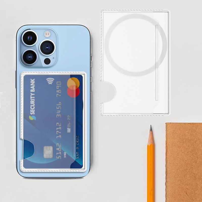 Transparent Magnetic Phone Card Case Back Cover For Iphone 12 For Magsafe For Samsung Xiaomi Huawei For Id Card Bank Card