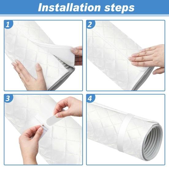 Комплект изоляционных чехлов для кондиционера Универсальный Легко устанавливаемый Изоляционная муфта для шланга портативного кондиционера Чехол-обертка для шланга кондиционера