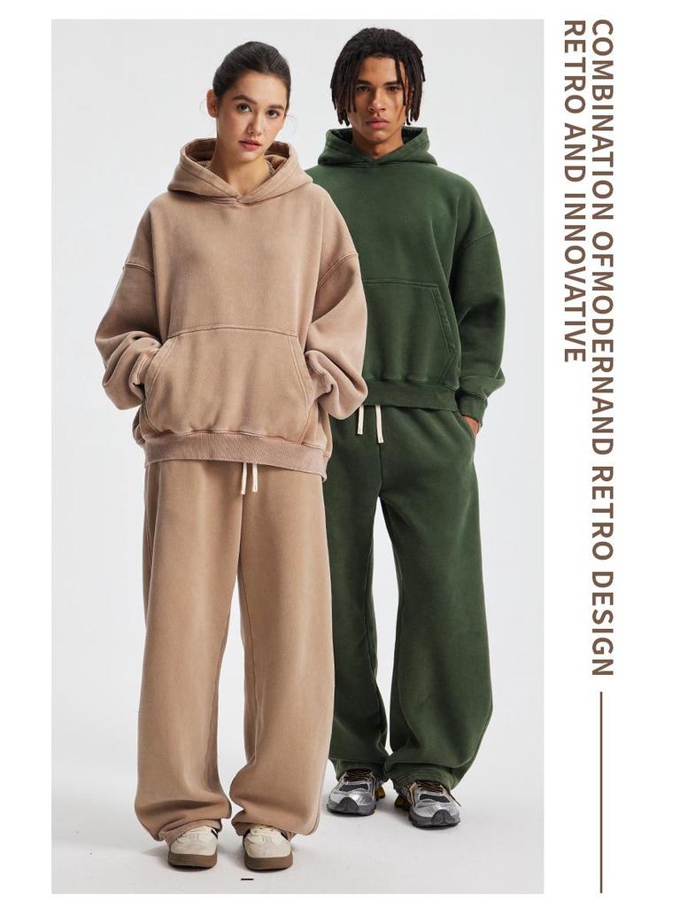 Chain Tide Мужская одежда | Осень/Зима 2025 Свободный крой Рваный Потертый Худи с Капюшоном с Плюшем