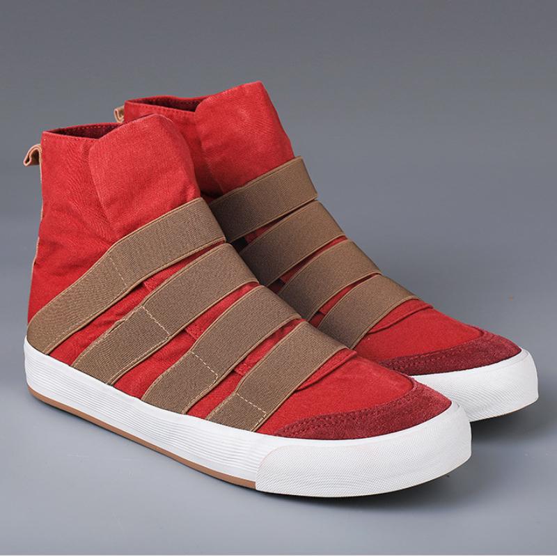 Модные высокие парусиновые мужские туфли мужские кроссовки без застежек на плоской подошве дышащие мокасины 2024 новые полосатые ботинки вулканизированная обувь Tenis Masculino