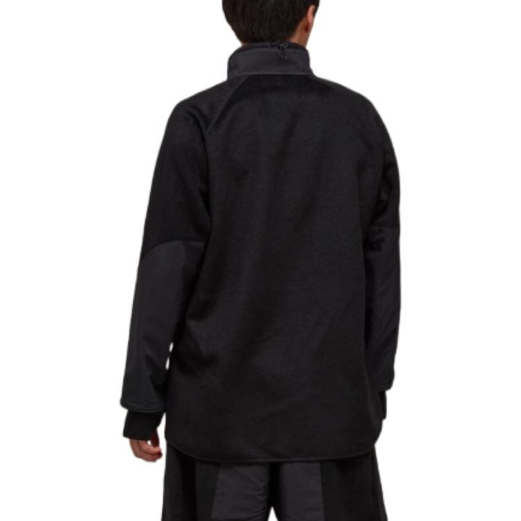 Y-3 FW22 Флисовая куртка из смешанной ткани с логотипом, куртка унисекс, черная HN1969
