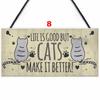 Garden Kitchen Wall Decor Funny Home Decoration Wood Cat Coop Toys Plaque Cat Sign