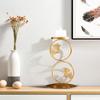 Iron Art Candlestick Golden Handicrafts Unique Decorative Candle Holder Ambience Ginkgo Leaf