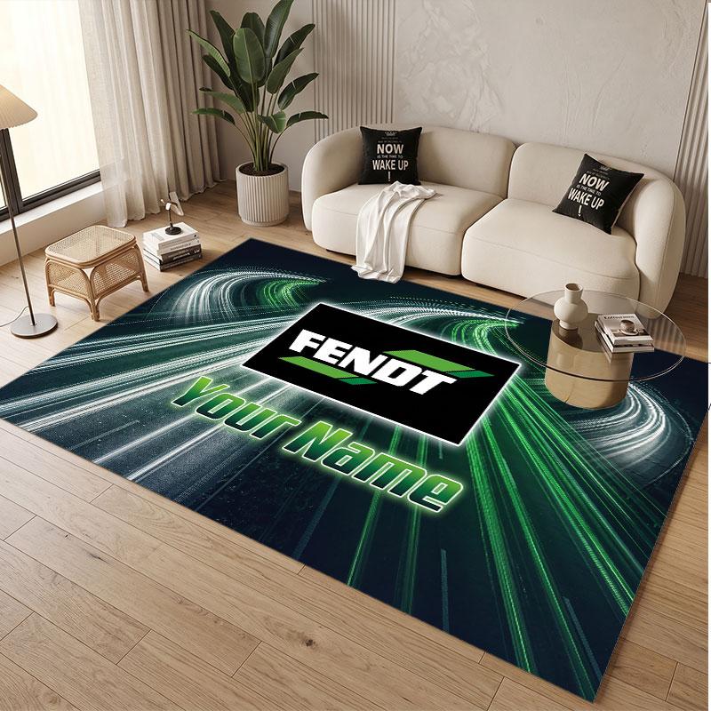 Custom Rug Fendt Pattern Print Name Text Soft Non‑Slip Floor Carpet for Home Indoor Decoration