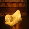 Halloween Ghost Dog Night Lamp Glowing Dachshund Pug French Bulldog Resin Statue Figurine Holiday Party Home Office Decorative Lamp Dog Lovers Gift