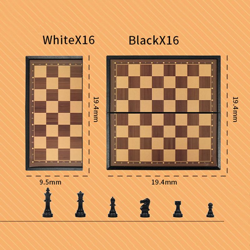 Portable Ludo Chess Backgammon Game Set Foldable Board Travel Family Kidsv Party Toy