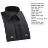 Men Shirt Formal Business Style Turn-down Collar Single-breasted Long Sleeve Soft Breathable Solid Color Loose French Style Cufflink Men Office Top