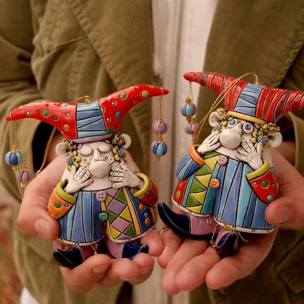 Красочные украшения с колокольчиками-шутами, модель клоуна, украшение с колокольчиками-клоунами, подвеска на дереве, клоун, колокольчик ветра