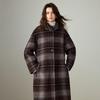 Chuyu Women's 2025 Winter Wool Blend Plaid Polo Coat