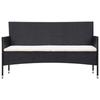 VidaXL Salon de jardin 5 pcs avec coussins Résine tressée Noir