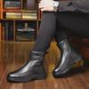 Men's Cotton Leather Snow Boots, Anti-Skid Fur-Lined, High Top for Middle-Aged & Elderly.