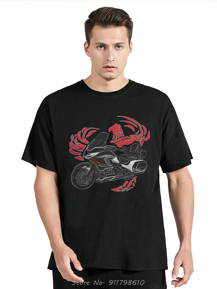 Goldwing Legend Motorcycle Men T-Shirt H-Hondda Tops Fabric T Shirt Funny Tees Quality Gift Idea Unisex O-Neck Tshirt