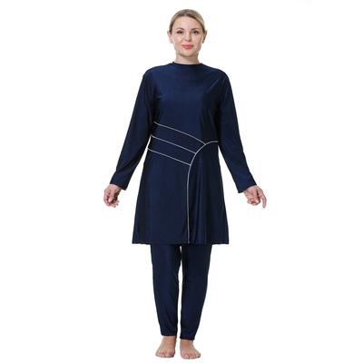 Женский мусульманский купальник размера плюс, женский купальный костюм с полным покрытием, высокоэластичный комплект из 3 предметов, пляжная одежда 3XL-8XL