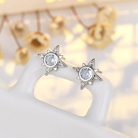 New 925 Sterling Silver High Quality Zircon Stud Earrings For Women Exquisite Student Girlfriend Jewelry Accessories WeddingGood product