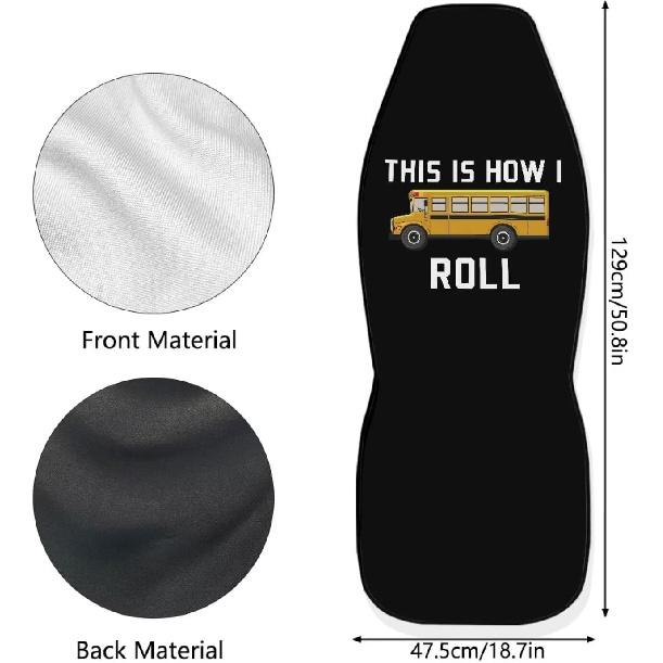 Rnyleeg Black School Bus Seat Cover for Bus Driver Universal Auto Front Seats Protector Only 1 Piece School Bus Driver Interior Accessories This is