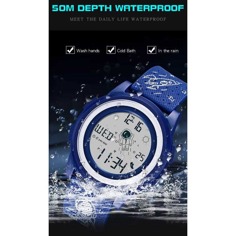 SANDA Новые электронные часы Spaceman, спортивные часы, модные тенденции, мужские и женские студенческие электронные часы, водонепроницаемые часы