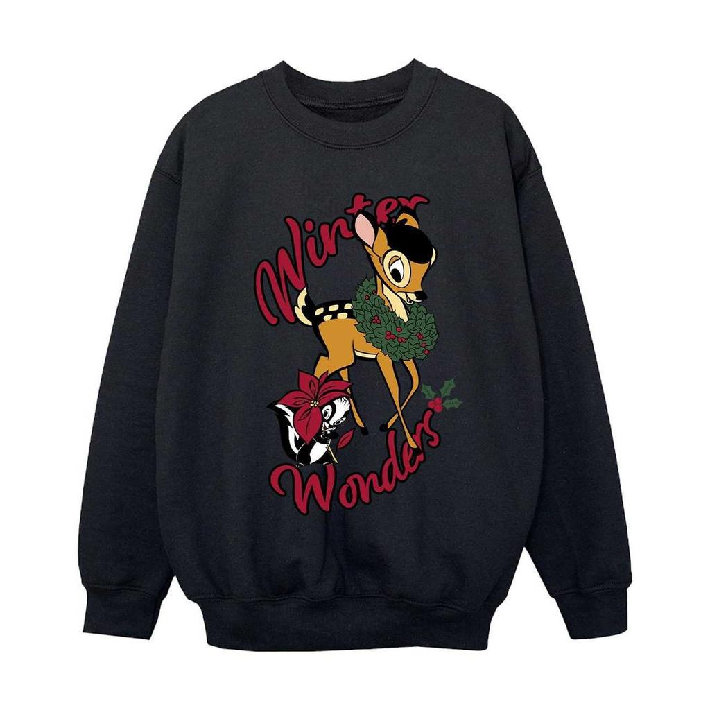 Bambi Girls Winter Wonders Wreath Sweatshirt