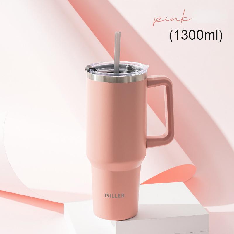 Термос-чашка из нержавеющей стали с трубочкой