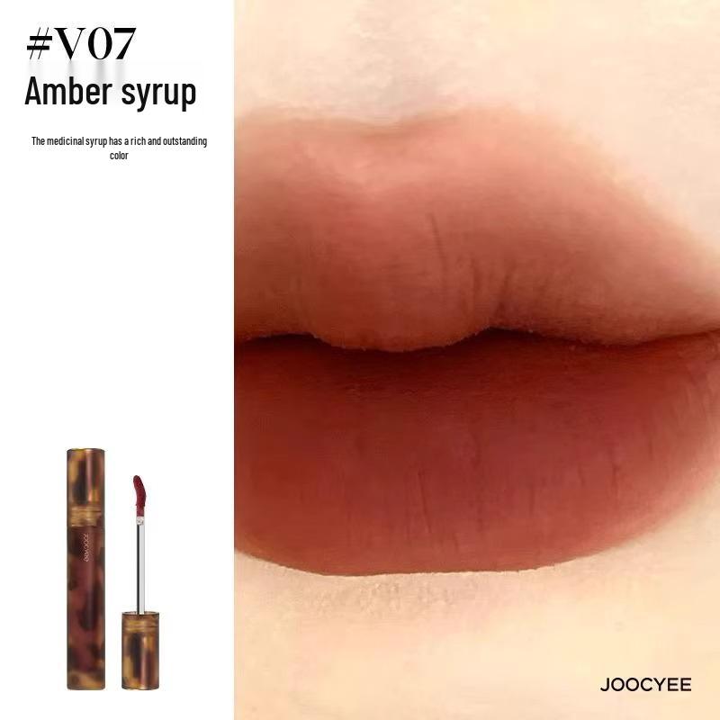 Joocyee Янтарный блеск для губ V05 Корица и Утиное Молоко Чайная Помада - Увлажняющая, Водно-Легкое Покрытие