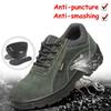Мужская обувь со стальным носком, рабочая защитная обувь, дышащие ботинки без шнуровки, кроссовки, обувь, защита от разбивания, пирсинг