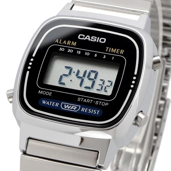 Женские цифровые часы Casio LA670WD-1 - Серебристый/Черный