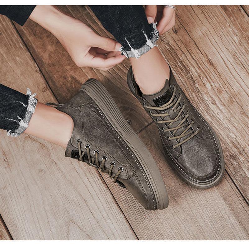 Мужская обувь Falt. Весенняя и летняя обувь для спорта и отдыха. Британская повседневная черная кожаная обувь. Трендовые универсальные мужские удобные кроссовки.