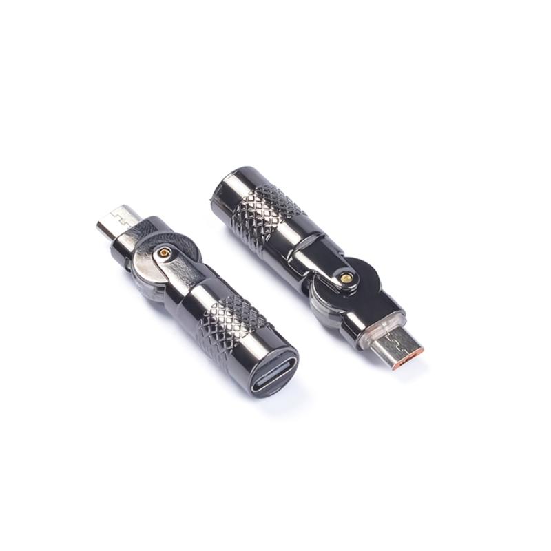 Адаптер Type C к USB Алюминиевый 4,8 см Вращающийся на 90 градусов Для смартфонов Передача данных 480 Мбит/с Быстрая зарядка 3А