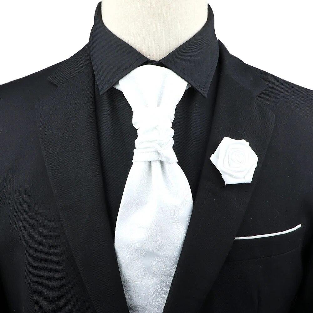 Мужской, Галстук с пейсли, Набор брошей для галстука, Красный, Черный, Регулируемый галстук, Роскошный, Смокинг, Свадьба жениха,