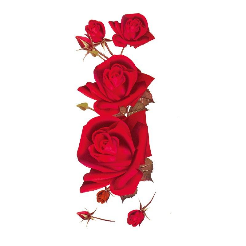 Наклейка с изображением цветка голубой розы, большой узор в виде цветка сливы, водонепроницаемая наклейка с изображением цветка на руке, образец татуировки