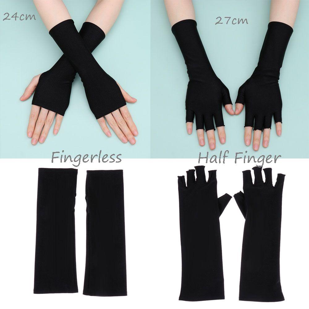 Accessories Arm Cool Solid Mittens Sunscreen Protection Half Finger Sleeves Fingerless Long Gloves