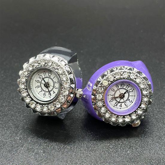 Кольцо для часов на палец, эластичное кольцо в стиле хип-хоп, повседневное с круглым циферблатом, роскошные мужские и женские блестящие кварцевые часы со стразами, кольцо для вечеринок