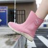 Women's Autumn And Winter Fashion Outdoor Anti Slip Waterproof Midsole Rain Boots Rubber Shoes