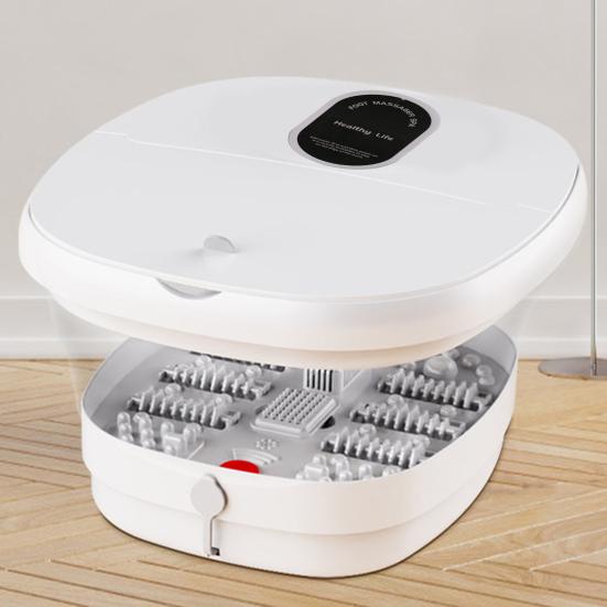 Складная ванна для ног с подогревом, красным светом, функцией таймера, контролем температуры, компактный размер, массажер для снятия стресса