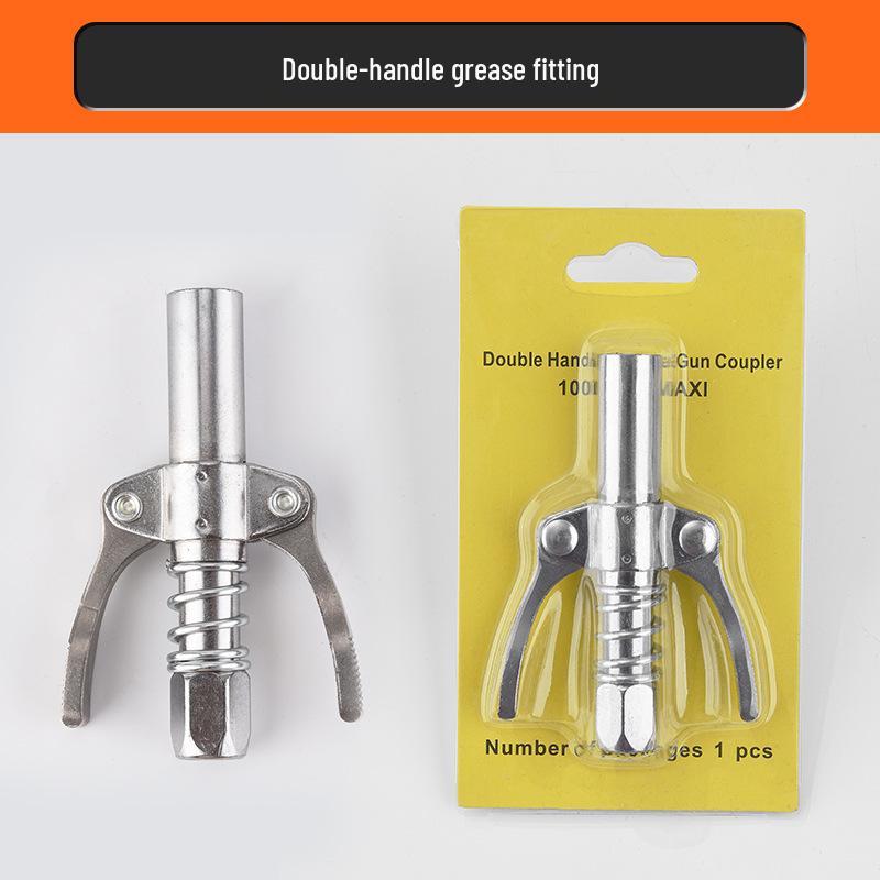 Насадка для шприца для смазки высокого давления с фиксирующими плоскогубцами и самоблокирующейся плоской головкой