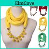 Beads Scarf Ring Gorgeous Circular Womens Scarf Accessories Necklace Ethnic Style Scarf