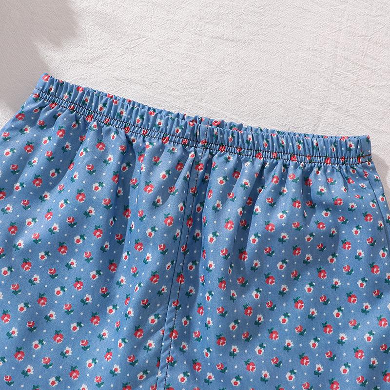 Children's Clothing Girls Suit Summer New Fly-sleeved Printing Short-sleeved Top + Shorts 2pcs