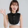 Women's Black Jacquard Cotton Dickey - Versatile Fake Collar for Spring Sweaters 