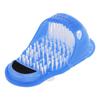 Shower Foot Scrubber Shoe Plastic Exfoliating Foot Massager Cleaner with Suction Cup Blue