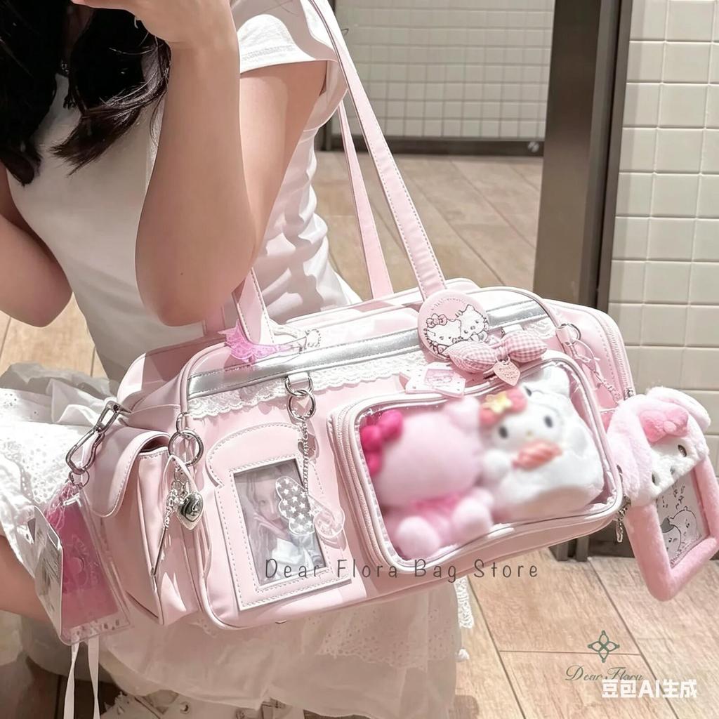 Y2K Новая Концертная Сумка Ita Bag JK Большой Вместимости Наплечная Сумка Милая Девушка Прозрачный Рюкзак Выставка Дисплей для Значков DIY Сумка Через Плечо