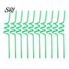 Colorful Drinking Straws 10PCS Spiral Plastic Straws, Twisted Translucent Food-Grade Creative PETG Reusable Party Drink Accessories for Cocktails