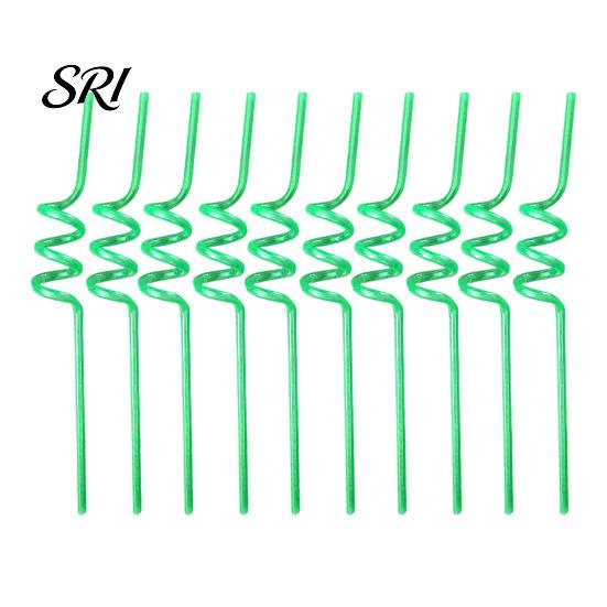 Colorful Drinking Straws 10PCS Spiral Plastic Straws, Twisted Translucent Food-Grade Creative PETG Reusable Party Drink Accessories for Cocktails
