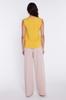 Blouse with Decorative Neckline - Yellow 40