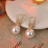 Серьги-пусеты с жемчугом и застежкой-подковой, легкие роскошные элегантные серьги, модные серьги с высоким чувством стиля, женские