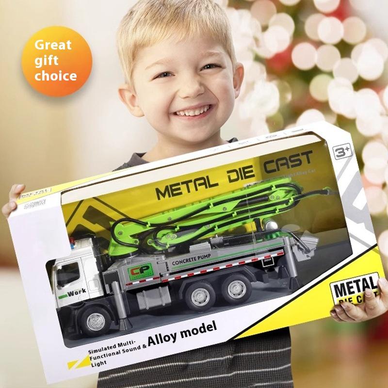 Alloy Truck Toys Children's Semi-Trailer Transporter Construction Vehicle Flat Trailer Model Car