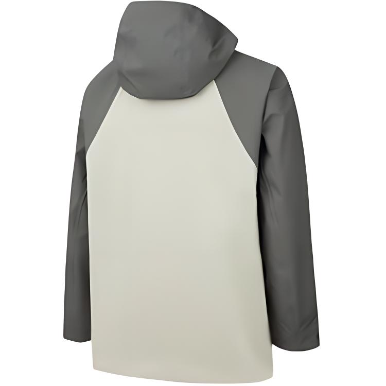 Anta Женская непромокаемая куртка для активного отдыха с капюшоном, color block, серо-бежевая 962437602-2