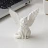 Настольный памятный подарок Ангел Кот Настольное украшение, Матовый белый 3D-печать Фигурка, Минималистичные креативные аксессуары для дома Крылатая скульптура для офиса