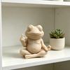 Медитативная лягушка, 3D-печатная, забавная, дзен, йога, лягушка, садовая статуэтка со средним пальцем, для стола, полки, домашнего офиса, патио, декор