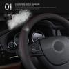 PU Leather Steering Wheel Cover 38cm Steering Cover Steer Wheel Protector  Car Interior Decoration