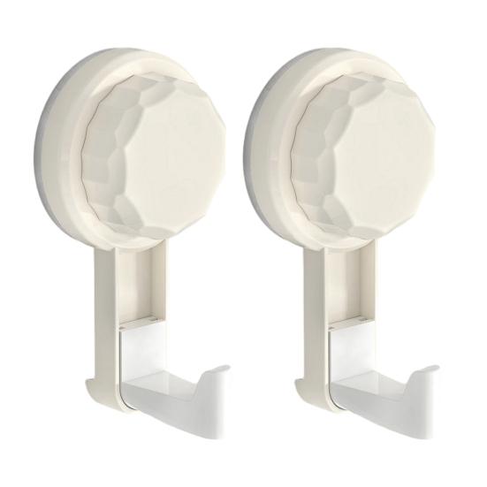 Rotating Suction Cup Hook with Vacuum Lock Heavy-Duty No-Drill Adhesive Hook for Bathroom Kitchen Door Removable Reusable Space-Saving Organizer for